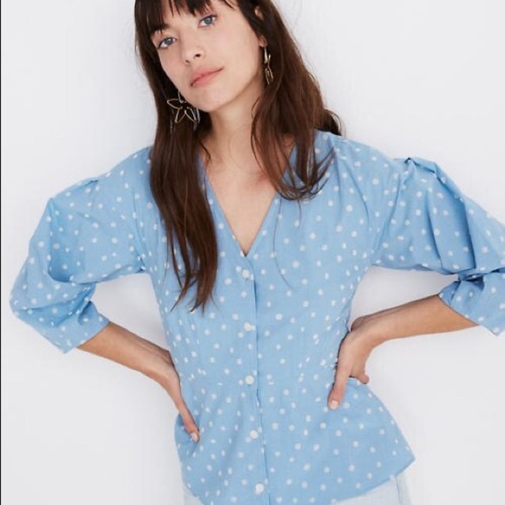 Madewell Polka Dot Florentine Top